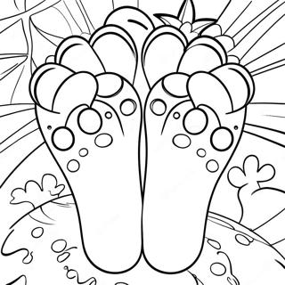 Page A Colorier De Pieds De Dessin Anime Mignons 38397-31931