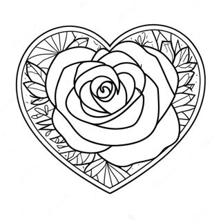 Page A Colorier De Contour De Rose En Coeur 3840-3106