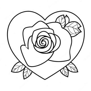 Page A Colorier De Contour De Rose En Coeur 3840-3107