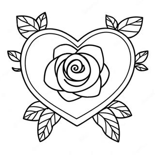 Page A Colorier De Contour De Rose En Coeur 3840-3108