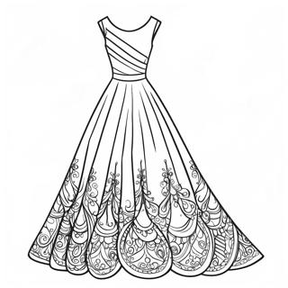 Page A Colorier De Mode De Robe De Soiree Elegante 38417-31957