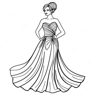 Page A Colorier De Mode De Robe De Soiree Elegante 38417-31959