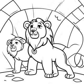 Page A Colorier Daniel Courageux Dans La Fosse Aux Lions 38497-32011