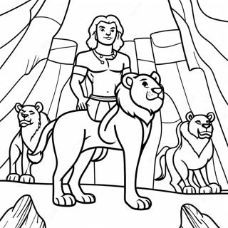 Page A Colorier Daniel Courageux Dans La Fosse Aux Lions 38497-32012