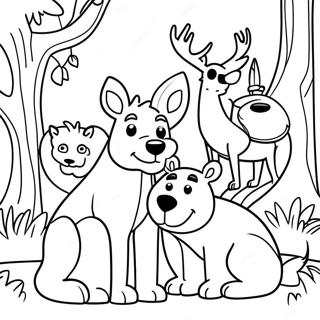 Page A Colorier Amis Animaux De La Saison Ouverte 38567-32064