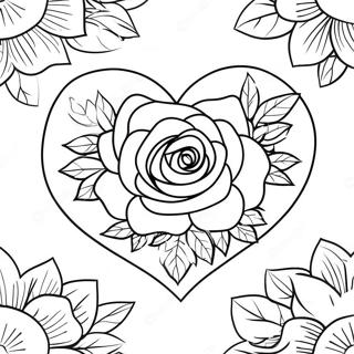 Page A Colorier Coeur De Rose 38576-32066