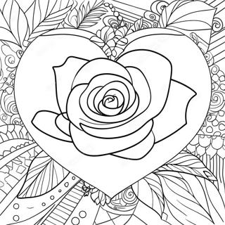 Page A Colorier Coeur De Rose 38576-32068