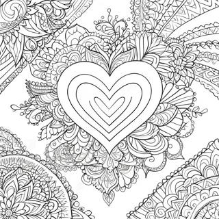 Page A Colorier Mandala De Coeur De Rose Complexe 38577-32079