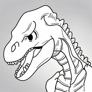 Page A Colorier Squelette De T Rex Rugissant 38607-32091