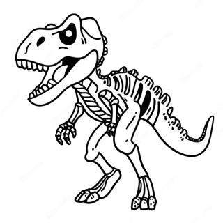 Page A Colorier Squelette De T Rex Rugissant 38607-32092