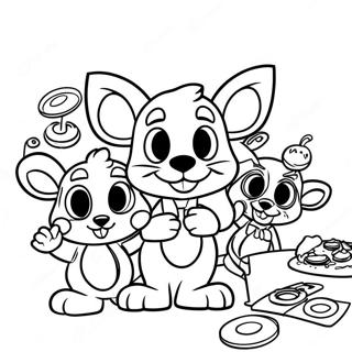 Page A Colorier De Chuck E Cheese Avec Des Amis 3861-3126