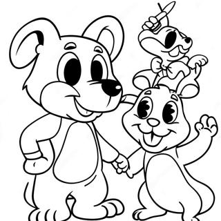 Page A Colorier De Chuck E Cheese Avec Des Amis 3861-3127