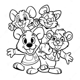 Page A Colorier De Chuck E Cheese Avec Des Amis 3861-3128