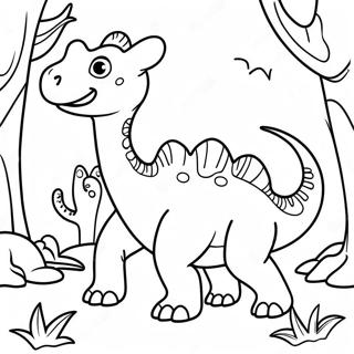 Mignon Parasaurolophus Jouant Dans La Foret Page A Colorier 38667-32138