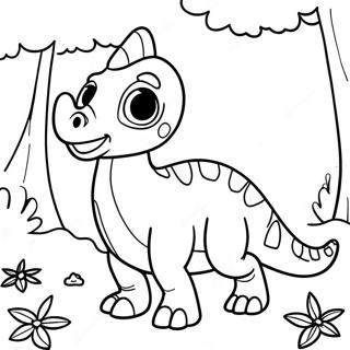 Mignon Parasaurolophus Jouant Dans La Foret Page A Colorier 38667-32139