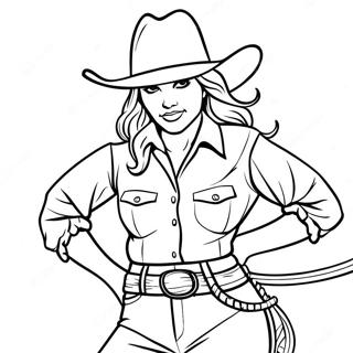 Cowgirl Réaliste Pages À Colorier