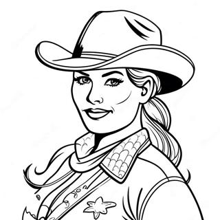 Page A Colorier Cowgirl Vintage Avec Lasso 38727-32186