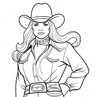 Page A Colorier Cowgirl Vintage Avec Lasso 38727-32187