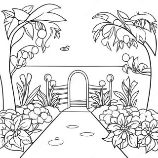 Page A Colorier Beau Jardin De Fleurs Dorange 38737-32198