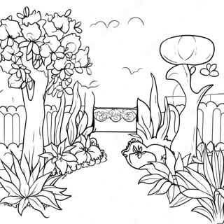 Page A Colorier Beau Jardin De Fleurs Dorange 38737-32199