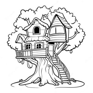 Page A Colorier Des Maisons Dans Les Arbres Magiques 38746-32203