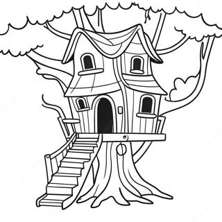 Page A Colorier Des Maisons Dans Les Arbres Magiques 38746-32204