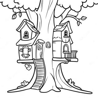 Page A Colorier Des Maisons Dans Les Arbres Magiques Enchantees 38747-32205