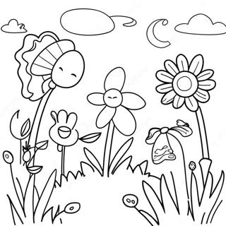 Page A Colorier Jardin De Fleurs Colorees 38827-32274