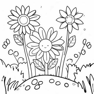 Page A Colorier Jardin De Fleurs Colorees 38827-32276