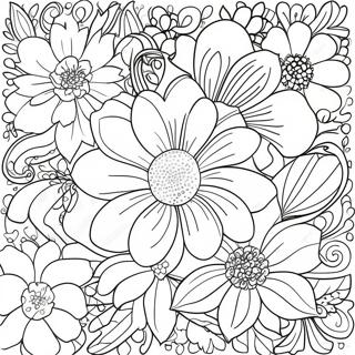 Page A Colorier Floral Vintage Grunge 3891-3149