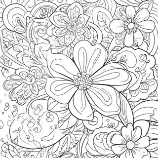 Page A Colorier Floral Vintage Grunge 3891-3150