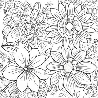 Page A Colorier Floral Vintage Grunge 3891-3151