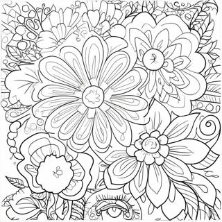 Page A Colorier Floral Vintage Grunge 3891-3152