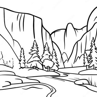 Page A Colorier De La Majestueuse Vallee De Yosemite 38987-32385