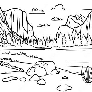 Page A Colorier De La Majestueuse Vallee De Yosemite 38987-32386