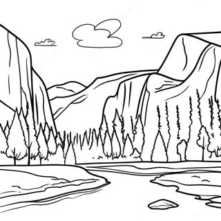 Page A Colorier De La Majestueuse Vallee De Yosemite 38987-32387