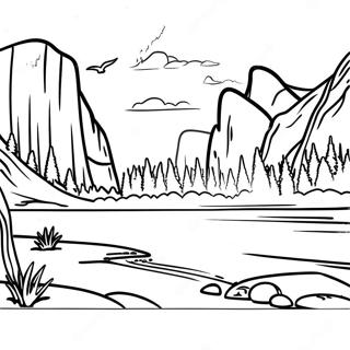 Page A Colorier De La Majestueuse Vallee De Yosemite 38987-32388