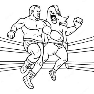 Page A Colorier Dun Lutteur De La Wwe Sautant Sur Un Adversaire 39037-32432