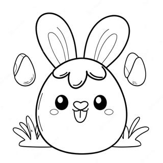 Page A Colorier De Squishmallow Mignon Avec Des Oreilles De Lapin 39068-32442