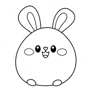 Page A Colorier De Squishmallow Mignon Avec Des Oreilles De Lapin 39068-32443