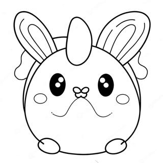 Page A Colorier De Squishmallow Mignon Avec Des Oreilles De Lapin 39068-32444