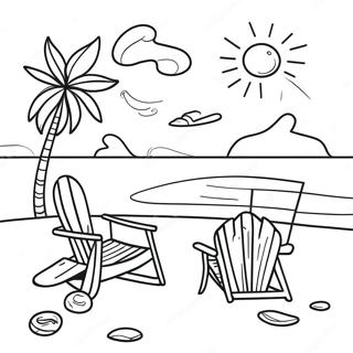 Page A Colorier Scene De Plage De Vacances De Printemps 39117-32483