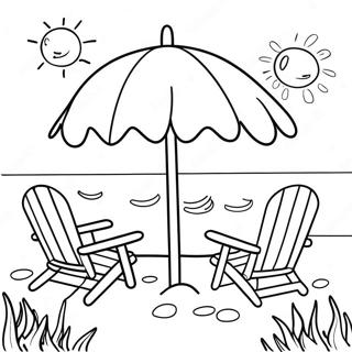 Page A Colorier Scene De Plage De Vacances De Printemps 39117-32484