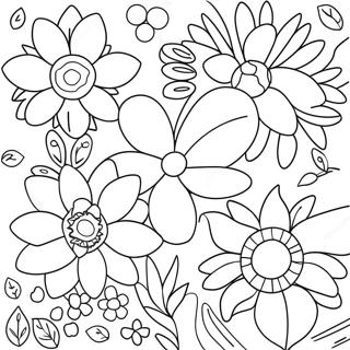 Page A Colorier De Fleurs Colorees De Printemps 39118-32474