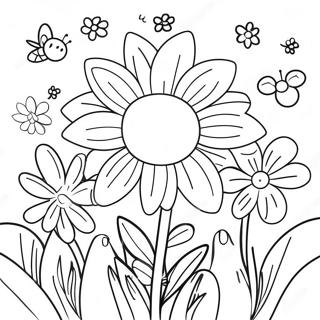 Page A Colorier De Fleurs Colorees De Printemps 39118-32475