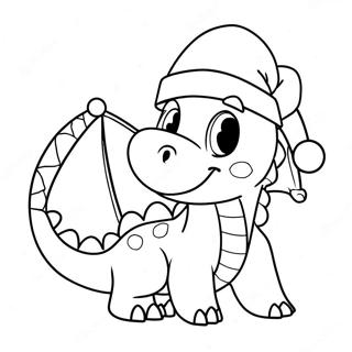 Page A Colorier De Dragon Festif Avec Un Chapeau De Noel 39158-32513