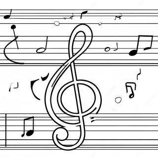 Feuille De Notes De Musique Pages À Colorier