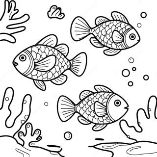 Page A Colorier De Poisson Realiste Nageant Dans Un Recif Corallien 39417-32719