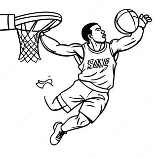 Page A Colorier Dun Joueur De Basket Dunkant 39428-32745