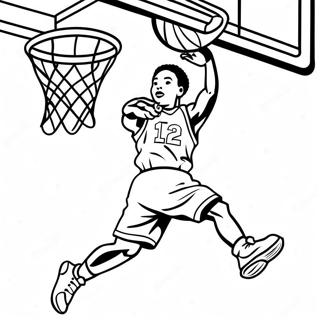 Page A Colorier Dun Joueur De Basket Dunkant 39428-32748